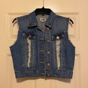 Jolt Distressed Denim Vest